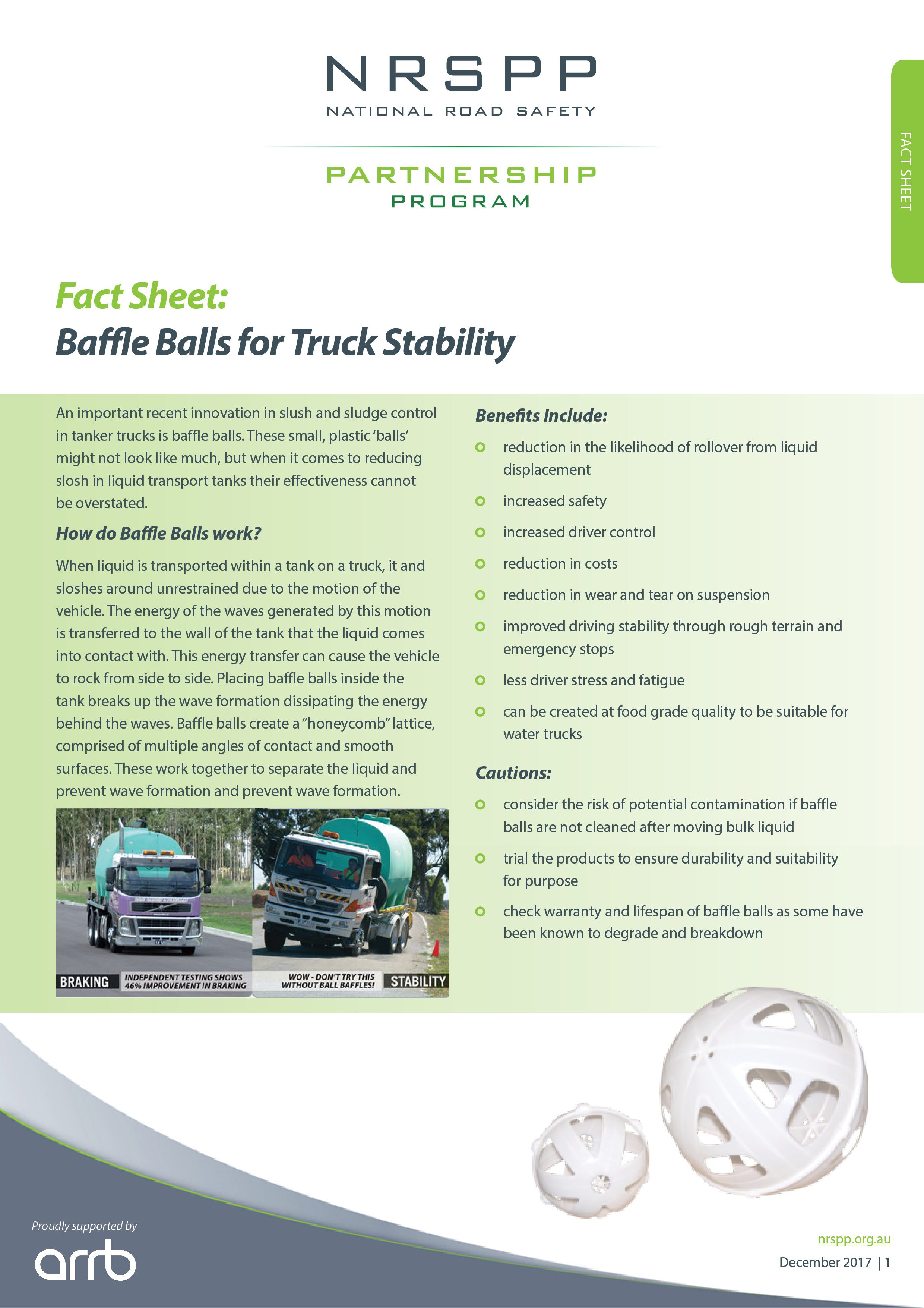 NRSPP FACT SHEET Baffle Balls for Truck Stability NRSPP Australia